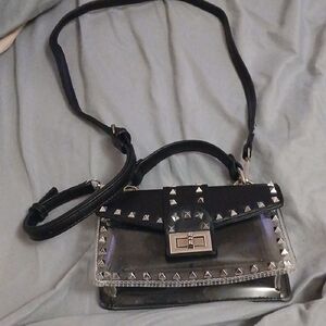 Black and Clear Studded Women's Bag